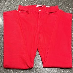 Guess 1981 Coated Skinny Sexy Curve Jeans in Red, SZ 28